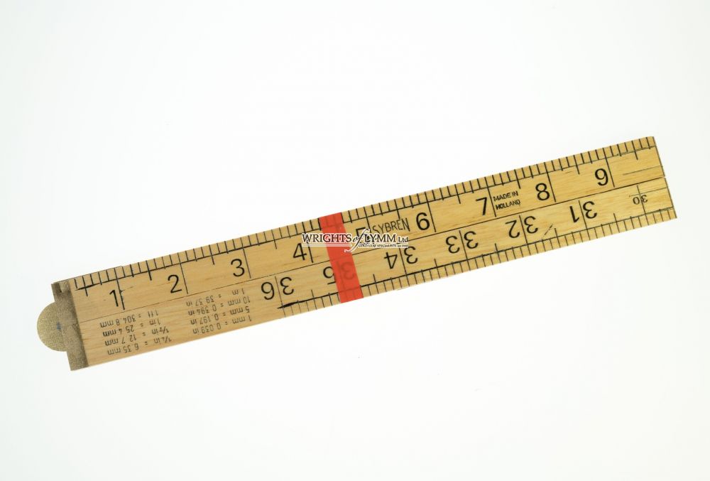 Flat Wood Ruler W/double Metal Edge, Standard, 12 Long, Clear Lacquer  Finish | Bundle of 2 Each